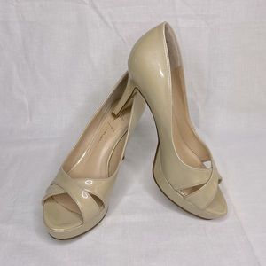 Marc Fisher | Tan | Open Toe Pump | Size 6-1/2